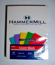 VTG Hammermill 65 lb Bristol Cover Stock 8.5 x 11 - 125 Color Sheets