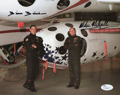 BRIAN BINNIE+MIKE MELVILL HAND SIGNED 8x10 PHOTO      SPACESHIP ONE PILOTS   JSA