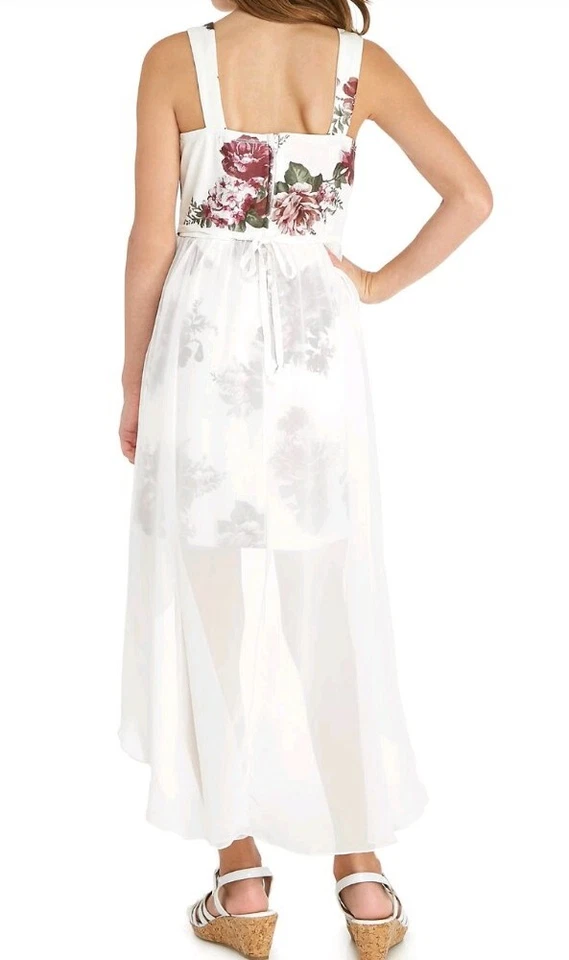 Vestido de fantasía con delantal de buceo de lámina floral de lentejuelas corazones grandes para niñas - talla 12 o 14 Foto 3 de 3