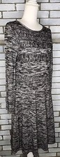 Calvin Klein Women's Long Sleeve A-Line Knit Sweater Dress Size Medium Gray