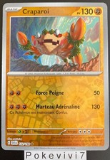Carte Pokemon CRAPAROI 122/198 HOLO REVERSE Ecarlate et Violet SV1 FR NEUF