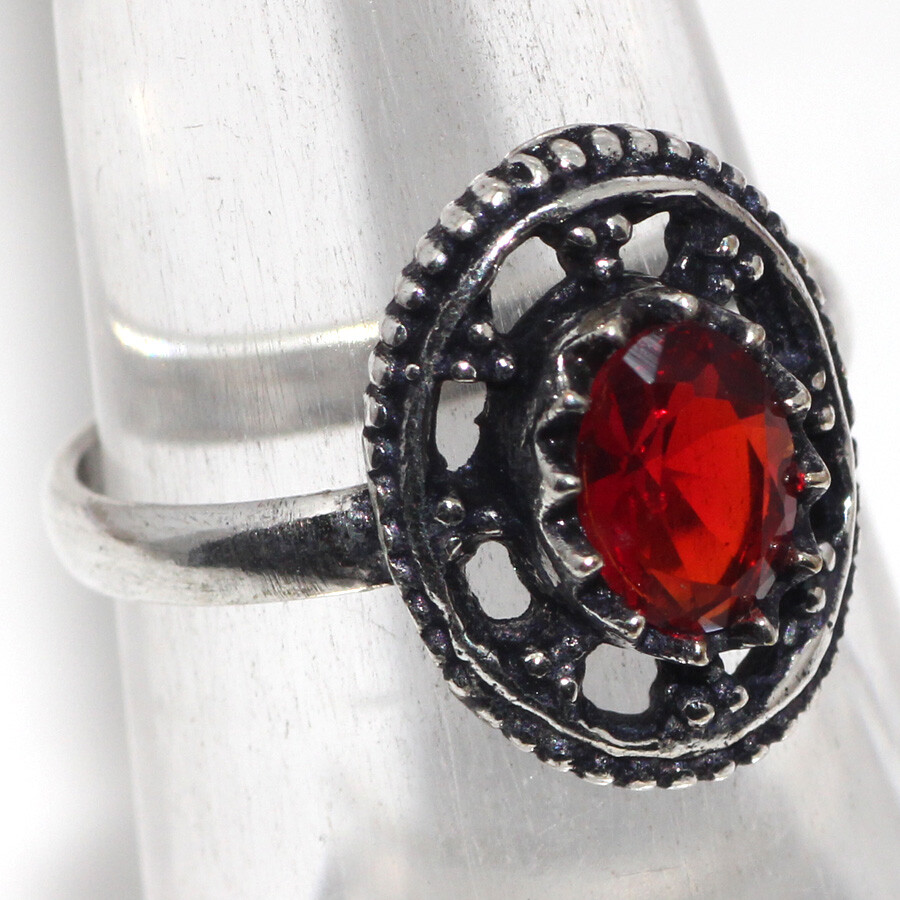 Red Onyx 925 Silver Plated Gemstone Handmade Ring US 5.5 Superb Jewelry JW