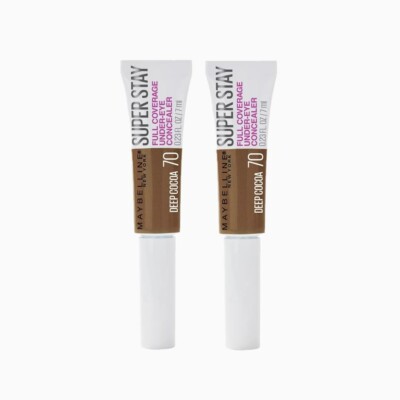 2PK Maybelline Super Stay Under-eye Concealer 24H Wear, Deep Cocoa, 0.23 fl. oz.