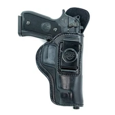 GUN HOLSTER FOR BERETTA 92 COMPACT WITH RAILS. IWB LEATHER HOLSTER CONCEAL CARRY