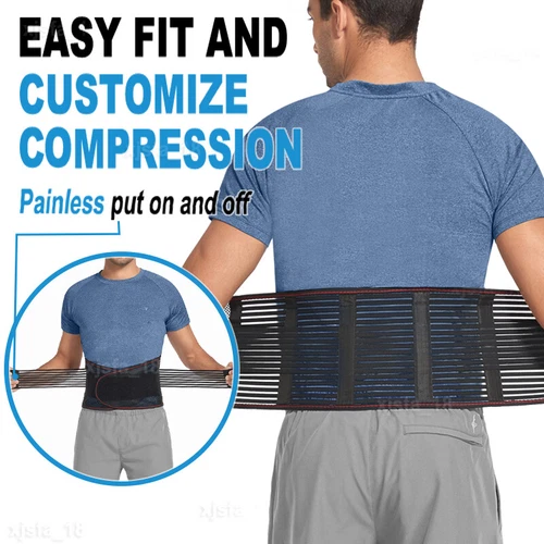 Back Support Brace Lower Back Pain with 4 Stays Belt Relief Breathable Air Mesh - Picture 9 of 28