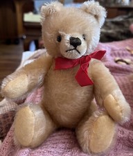 Vintage C1960 8 Fully Jtd German Mohair Teddy Bear With Glass Eyes Steiff W/ID