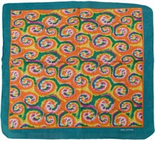 Tie Dye Peace Sign Swirls Blue Border 22"x22" 100 Cotton Bandanna