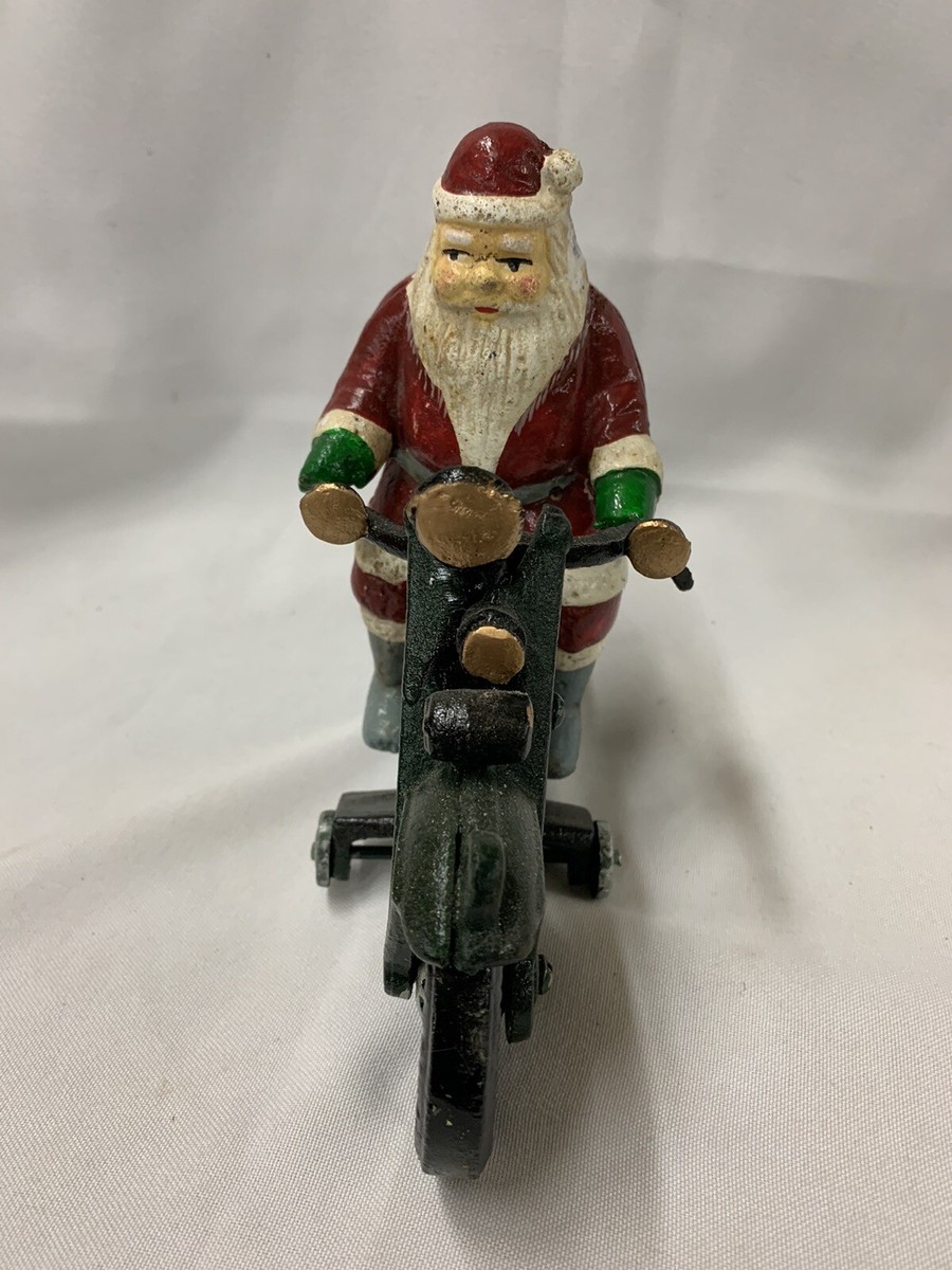 Santa on Motorcycle Cast Iron Christmas | eBay
