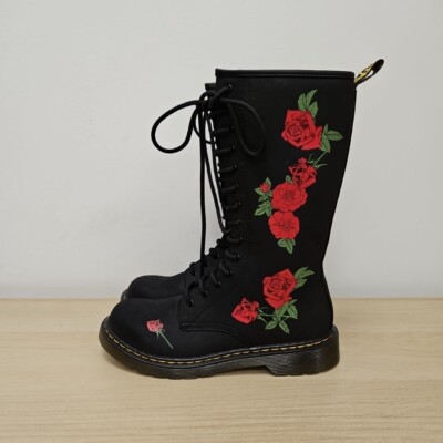 Martens 1914 Vonda Boots Dr Martens With Red Roses Dr Martens 1914