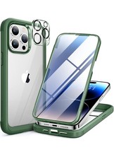 iPhone 14 Pro Max Case - MiraCase Tempered Glass Screen/Lens Protector - Green