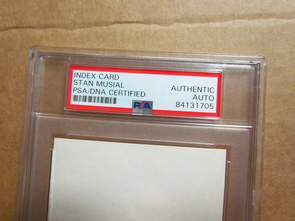 Stan Musial Signed Index Card PSA Certified Encapsulated - Image 3 of 4