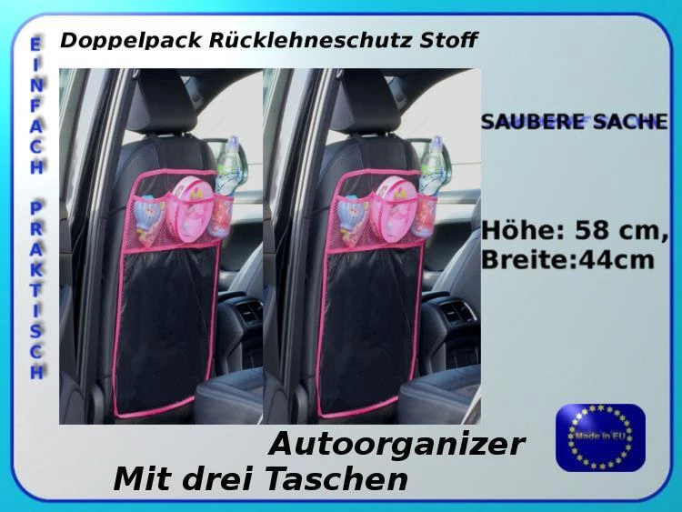 2 X Rücksitztasche Spielzeugtasche Rückenlehnentasche Auto Tasche Organizer PKW - Bild 2 von 2