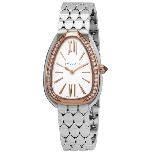 Bvlgari Ipno Stainless Steel Digital Ceramic Diamonds Ladies Watch