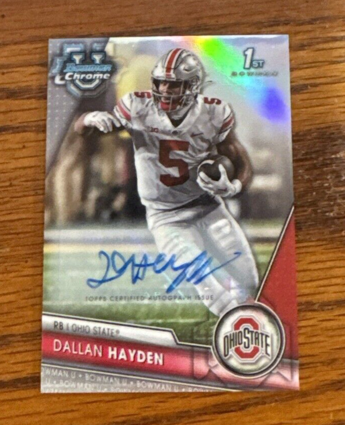 2023 Bowman Chrome University DALLAN HAYDEN #134 Refractor Auto 1st Bowman /499