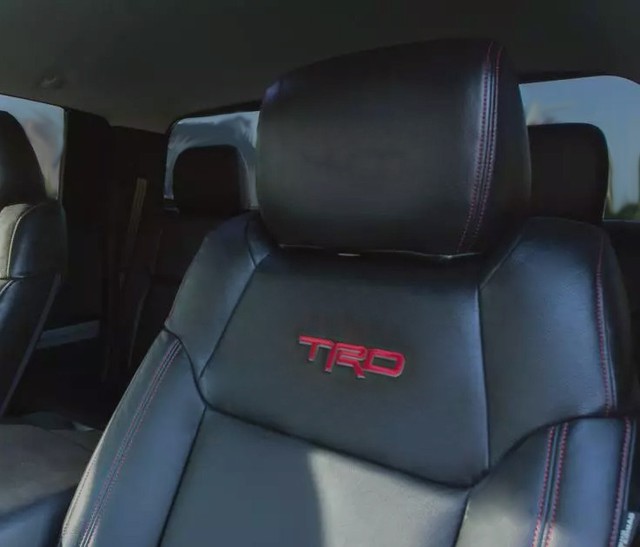 Fits 2014-2020 Toyota Tundra CrewMax ALEA Black Red Leather Seat Covers