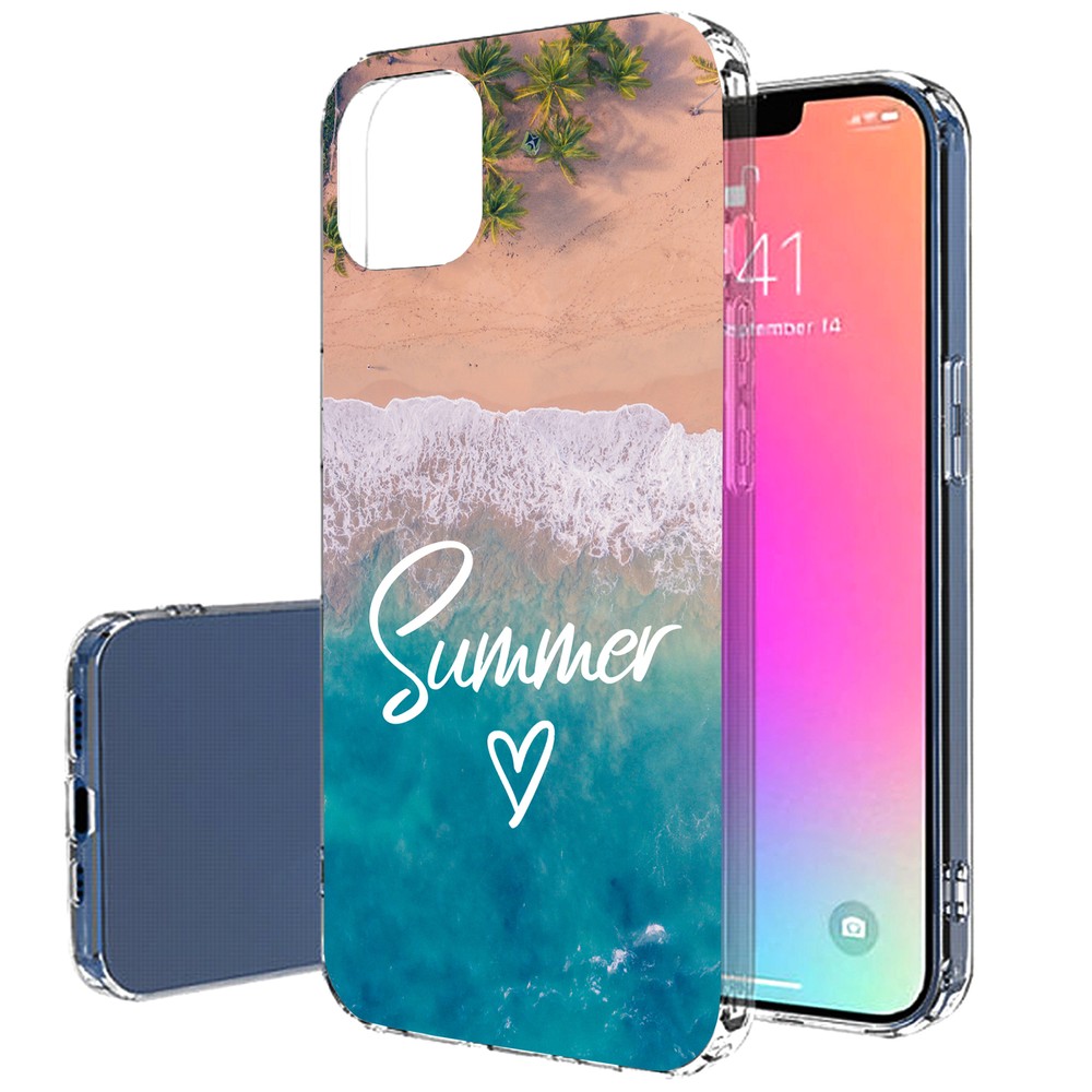 TalkingCase Slim Case for Apple iPhone 14 Max, Summer Beach Print, USA