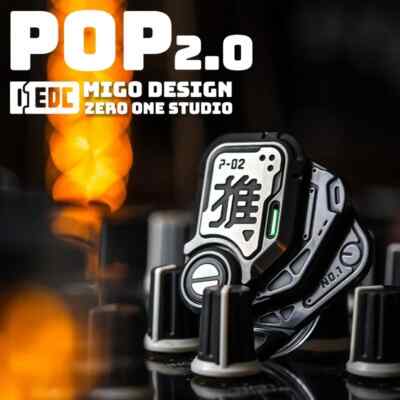 O1EDC P O P 2.0 Mechanical 01EDC Magnet Push Slider Decompression Tool Coin 