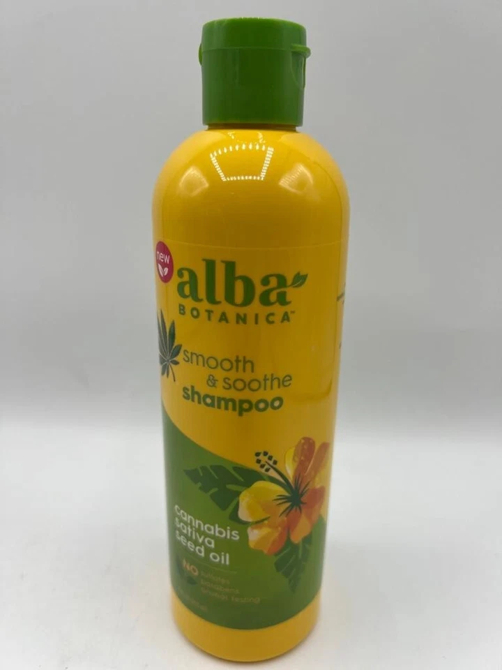 Champú suave y calmante Alba Botanica aceite de semilla de cannabis sativa, 12 oz. Foto 2 de 4