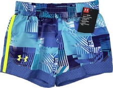 Under Armour Kids Purple Blue Polyester UA Mirror Sprint Running Shorts Sz 4