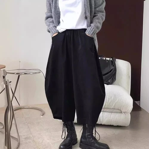 Winter Damen Japanische Lockere Weite Beine Cropped Haremshose Unterhose Hose Neu - Bild 7 von 24