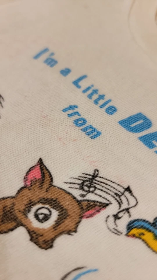 Vintage "I'M A LITTLE DEAR FROM" Kid's T Shirt Size 4 Single Stitch Allison - Image 3 of 4