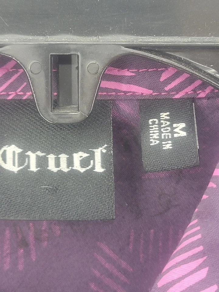 Camisa Cruel Western Mujer Mediana Púrpura Geométrica Manga Larga Perla A Presión Foto 4 de 4