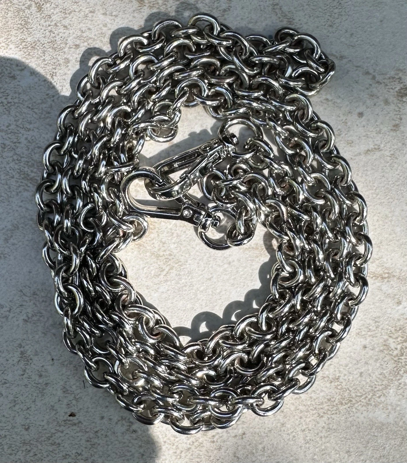 Borsa frizione Prada vintage tracolla staccabile manico catena tono argento 45"