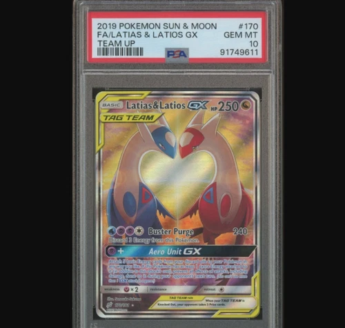 2019 Pokemon S & M Team Up #170 Latias & Latios Gx FA PSA 10 GEM MINT