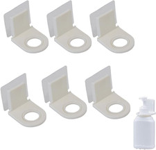 6pc Adhesive Shampoo Bottle Holder Wall Mount Shower Gel Soap Dispenser Hook