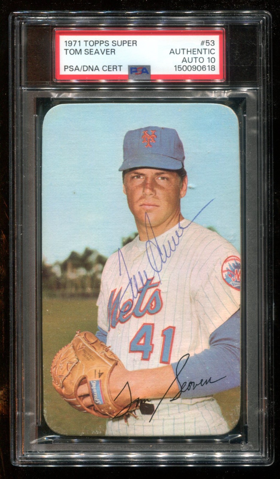1971 Topps Super #53 Tom Seaver PSA/DNA Auto 10 Signature Mets HOF~(PL)