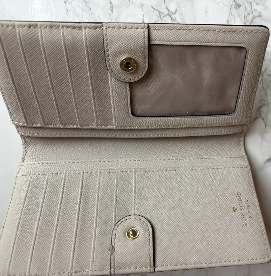 Kate Spade Staci Large Slim Bifold Wallet - Tan Used - Image 3 of 4