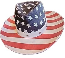 Collectioneighteen Ladies American Flag Cowboy Hat 100 Paper OSFA NWT MSRP 24