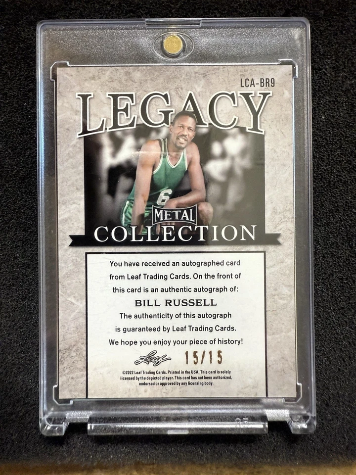 2022 LEAF METAL LEGACY COLLECTION BILL RUSSELL  *ON CARD AUTO #15/15*  RARE - Image 4 of 4