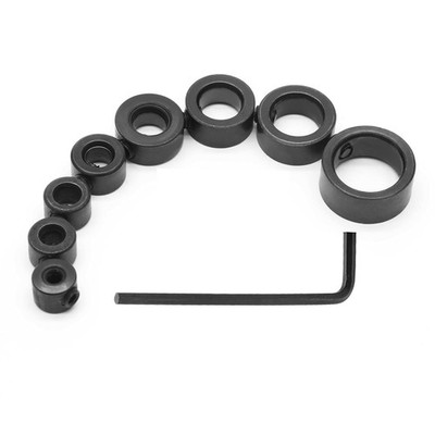 8Pcs Drill Bit Depth Stop Collar Set, Drill Bit Depth Collar Stopper Metal Sh...