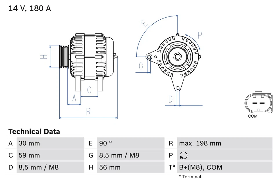Alternator fits AUDI A6 C6 2.7D 08 to 11 CAND Bosch 059903018E Quality - Image 2 of 4