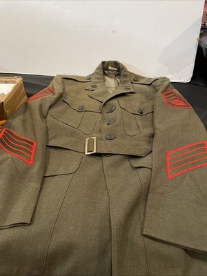 Marine Corps dress service  Uniform , sz 40R, USMC alpha green, SSgt, 5 hash &