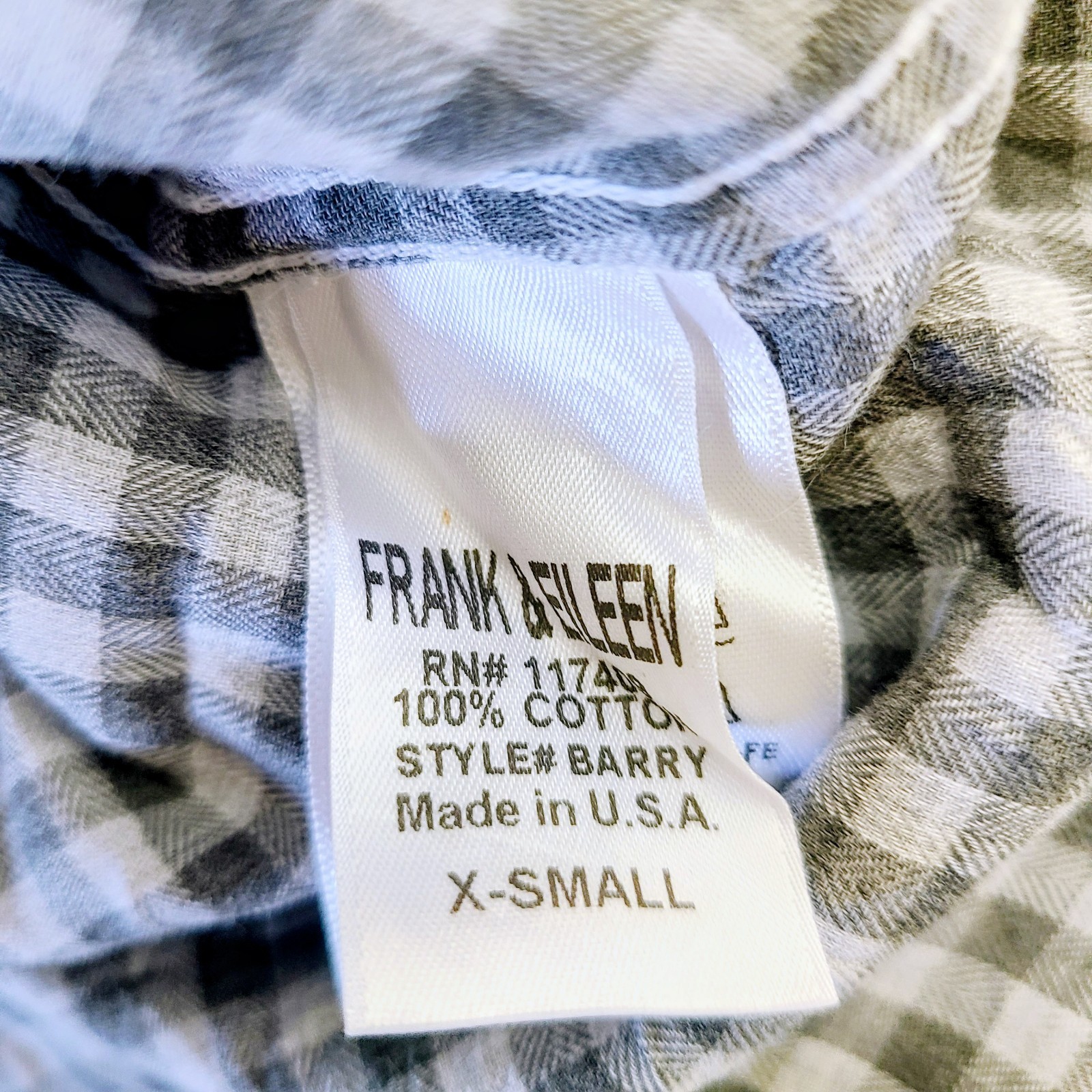 Frank & Eileen Gray Gingham Button Front Cotton C… - image 6