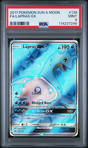 2017 POKEMON SUN & MOON LAPRAS GX #139 PSA 9 MINT #114237246