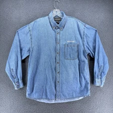 Continental Tire Employee Swingster Denim Shirt Mens L Light Wash