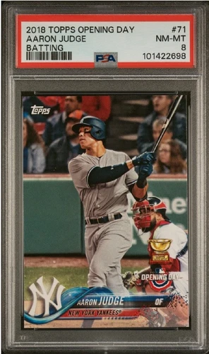 AARON JUDGE ROOKIE Gold Cup 2018 TOPPS Opening Day New York Yankees PSA 8