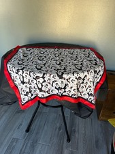 Vintage Mickey Mouse Scarf-white, black with red border