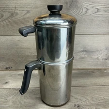 Vintage 1801 Revere Ware Copper Bottom 8-Cup Coffee Pot Drip-O-Lator Pre 1968