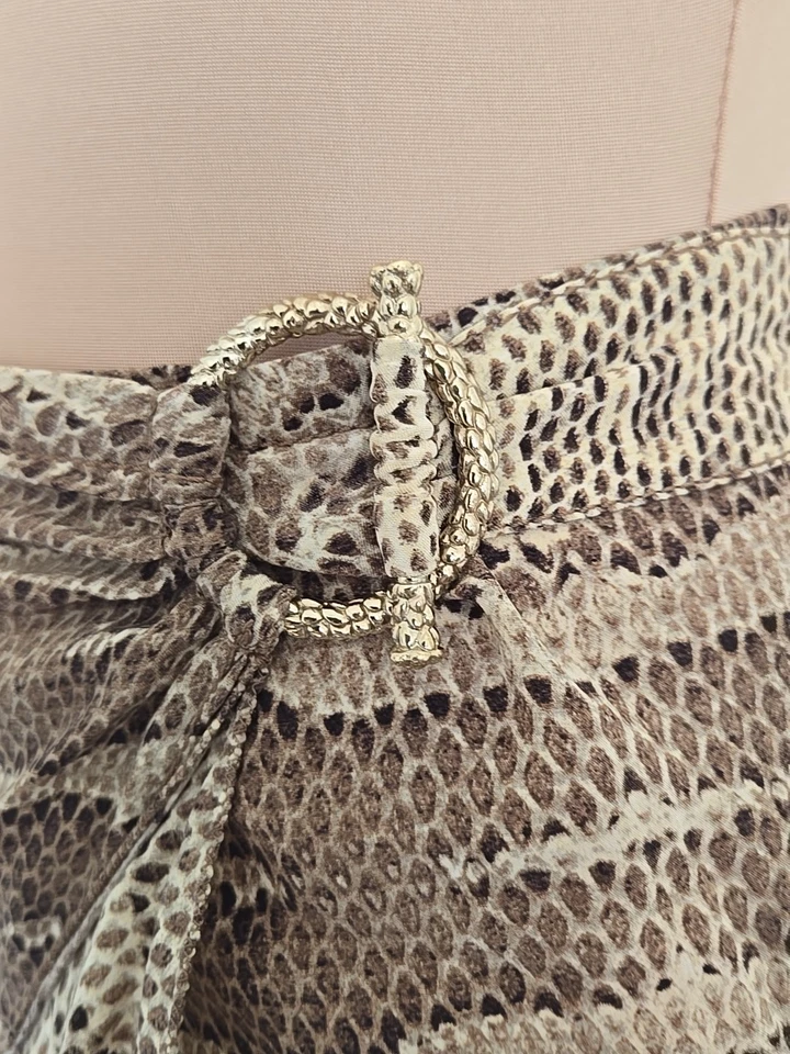 VINTAGE Roberto Cavalli Snake Print Wrap Ruffled Silk Skirt Size S/XS EU38 - Image 2 of 4