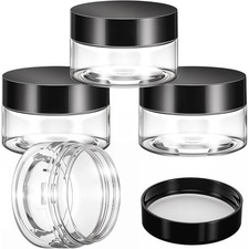 4-Pack 1 oz Leak Proof Travel Jars with Lids, Wide Mouth Round Plastic
