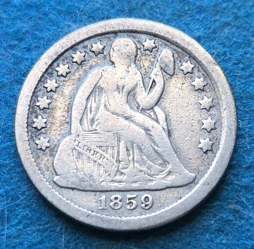 1859 P Seated Liberty Dime -c