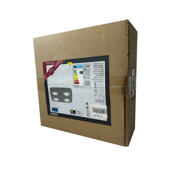 Brilliant Led Deckenleuchte Sonic Grau/Beton 26Cm 4 X 5W 1680Lm Warmweiß 3000K-image