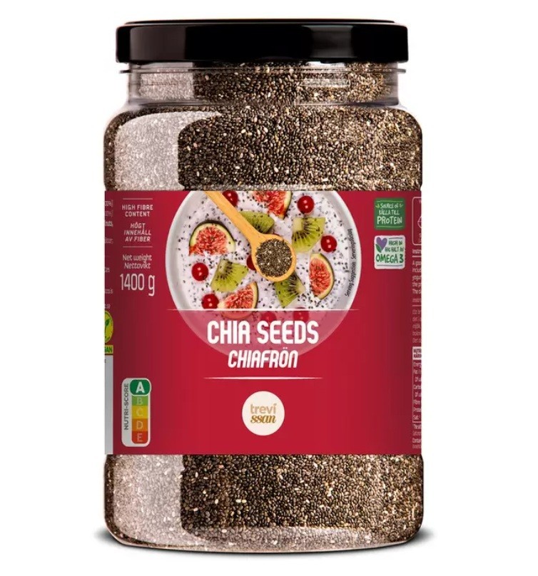 Trevissan Chia Seeds High in Omega3 Rich Fibre Protein Vegan Pack-1.4kg