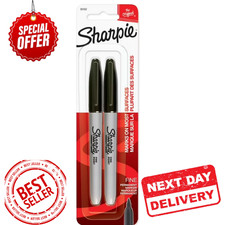 Sharpie Permanent Markers, Fine Point, Black, 2 Count