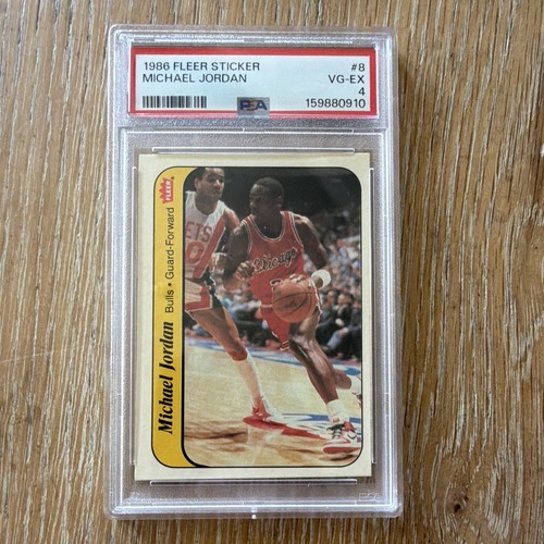 Fleer 1986-87 Michael Jordan #8 Sticker Rookie PSA 4 Graded Chicago Bulls