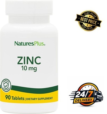 NaturesPlus Zinc Tablets - 10 mg, 90 Vegetarian Supplements 10 mg (Pack of 1) 